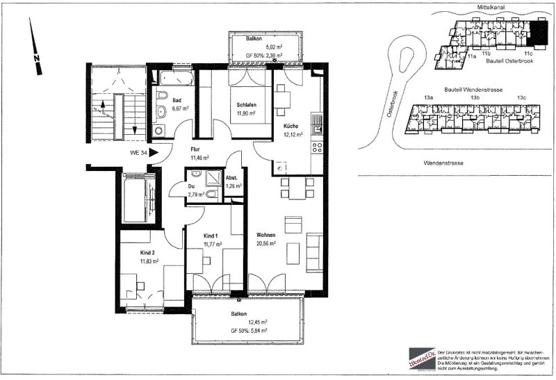 Wohnung zur Miete 1.322 € 4 Zimmer 99 m²<br/>Wohnfläche 2.<br/>Geschoss 01.04.2025<br/>Verfügbarkeit Osterbrook 11c Hamm Hamburg 20537