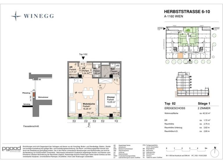 Wohnung zum Kauf - Erstbezug 247.900 € 2 Zimmer 42,3 m² EG Herbststraße 6-10 Wien 1160