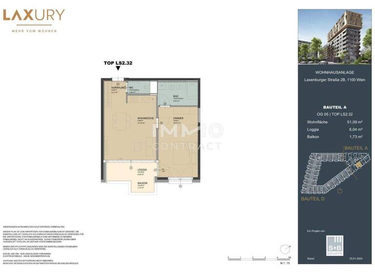 Wohnung zum Kauf - Erstbezug provisionsfrei 380.000 € 2 Zimmer 51,1 m² Wien 1100