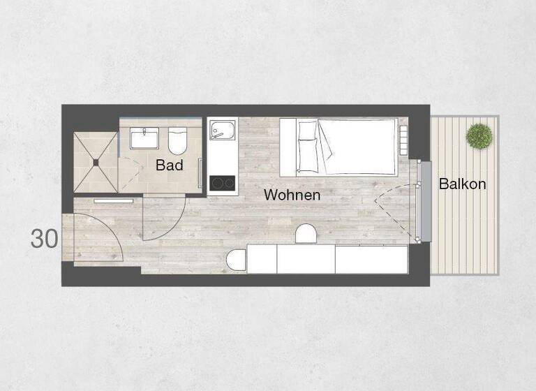 Studio zur Miete 515 € 1 Zimmer 23 m² 3. Geschoss Ernststr. 1 St Peter Nürnberg 90478