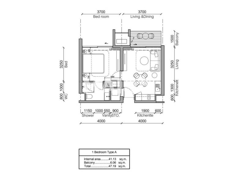 Studio zum Kauf 397.013 € 2 Zimmer 47 m² 1. Geschoss Gardens of Eden Thalang 83110
