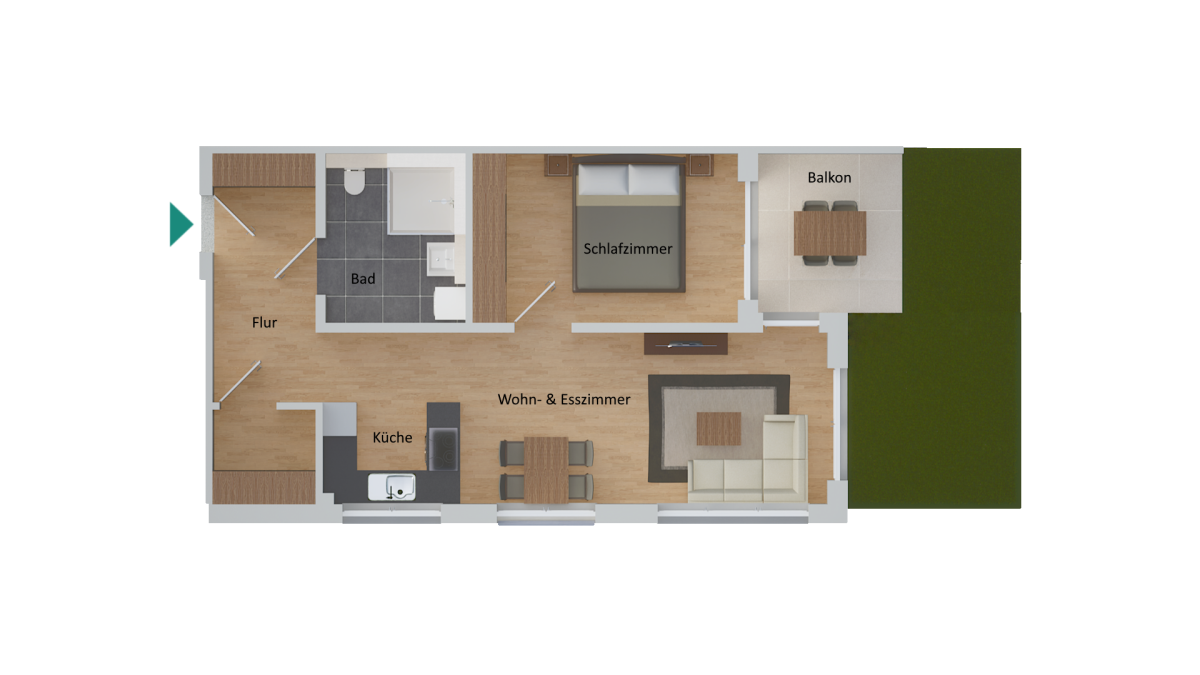 Terrassenwohnung zur Miete 1.210 € 2 Zimmer 63,6 m²<br/>Wohnfläche EG<br/>Geschoss Schliffkopfstraße 5 Herrenberg Herrenberg 71083