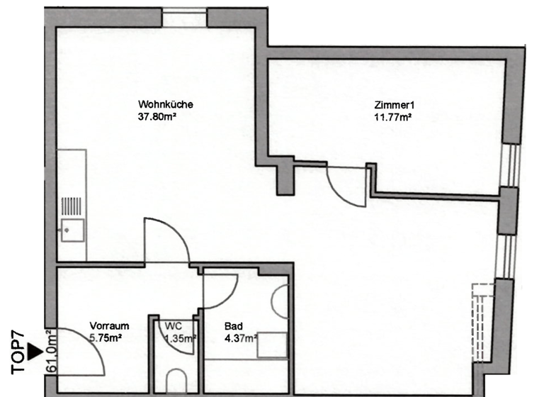 Wohnung zur Miete 598 € 2 Zimmer 61 m² 3. Geschoss Sankt Radegund bei Graz 8061