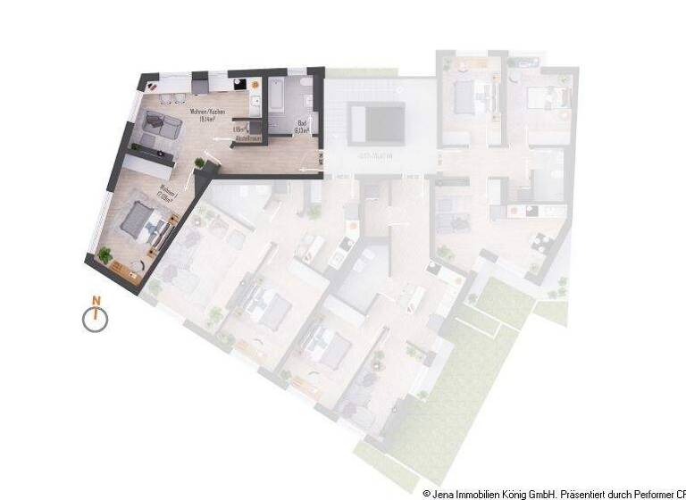 Wohnung zum Kauf - Erstbezug provisionsfrei 290.000 € 2 Zimmer 52,8 m² Lutherstraße 149a West Jena 07743