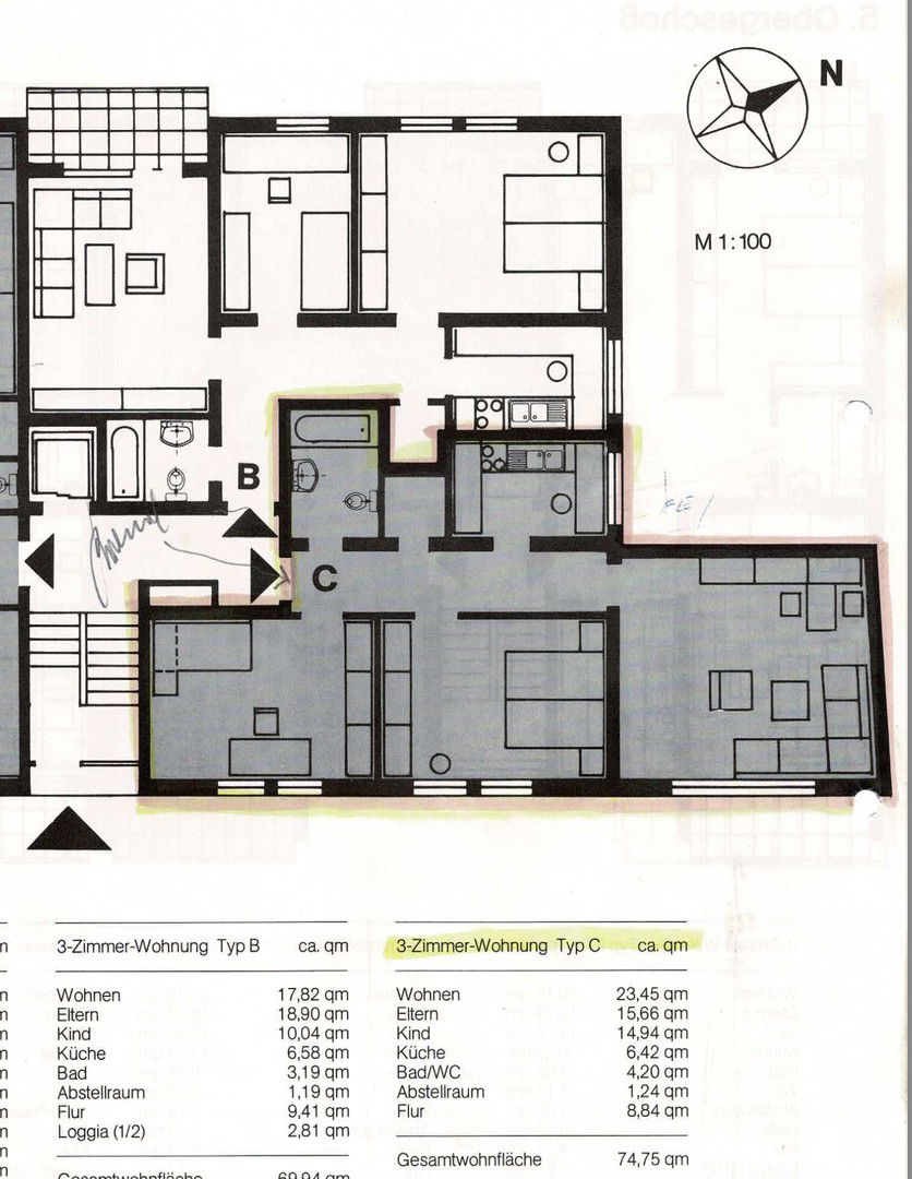 Wohnung zum Kauf provisionsfrei 319.000 € 3 Zimmer 75 m²<br/>Wohnfläche EG<br/>Geschoss St. Johannis Nürnberg 90419