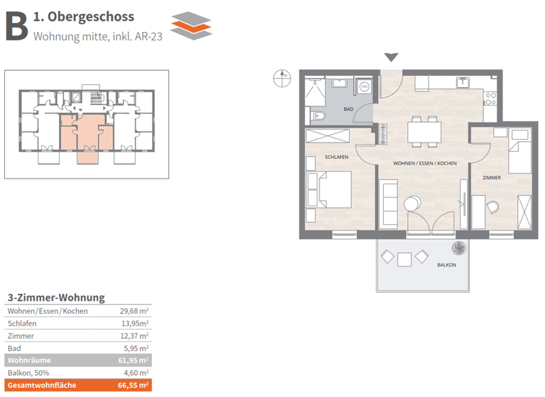 Wohnung zum Kauf - Erstbezug provisionsfrei 411.100 € 3 Zimmer 66,6 m² 1. Geschoss frei ab sofort Finkenstraße Altdorf , Kr Böblingen 71155