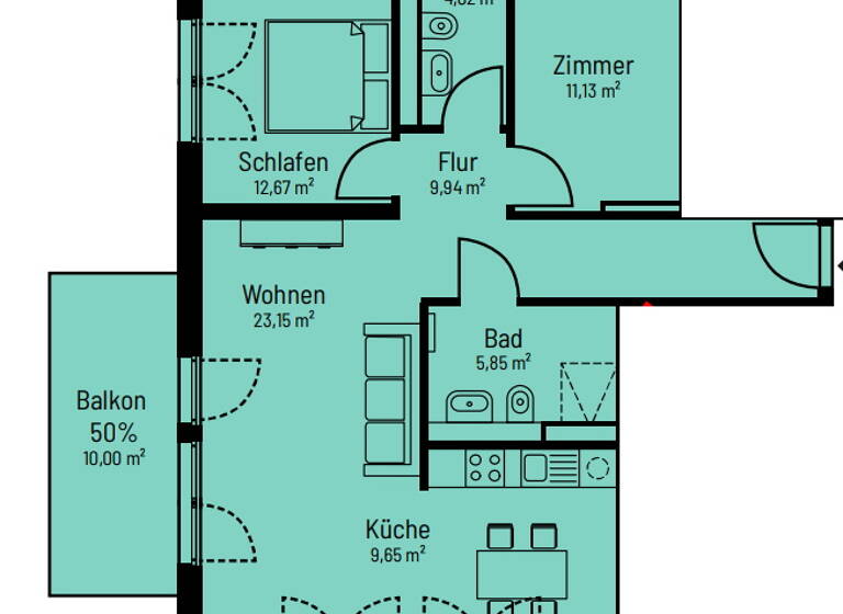 Wohnung zur Miete - Erstbezug 1.588 € 3 Zimmer 81,4 m² 3. Geschoss Köpenick Berlin 12557
