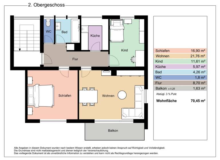 Wohnung zum Kauf 179.000 € 3 Zimmer 70,5 m² Leutkirch 88299