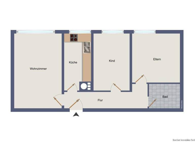 Wohnung zur Miete 763 € 2,5 Zimmer 56,7 m² 1. Geschoss Elmshorn 25336