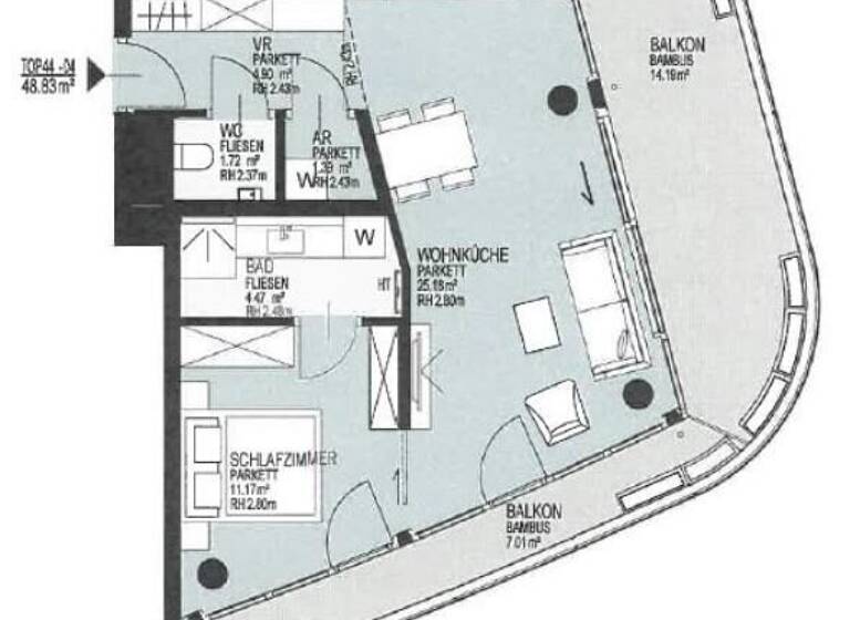 Wohnung zum Kauf - Erstbezug 642.000 € 2 Zimmer 48,8 m² Wien 1220