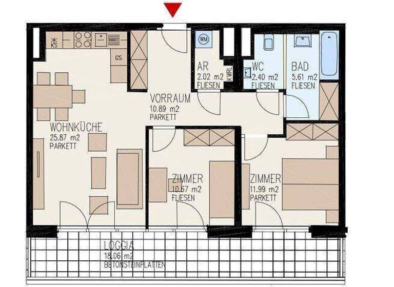 Wohnung zur Miete 851 € 3 Zimmer Waldegg Linz 4020