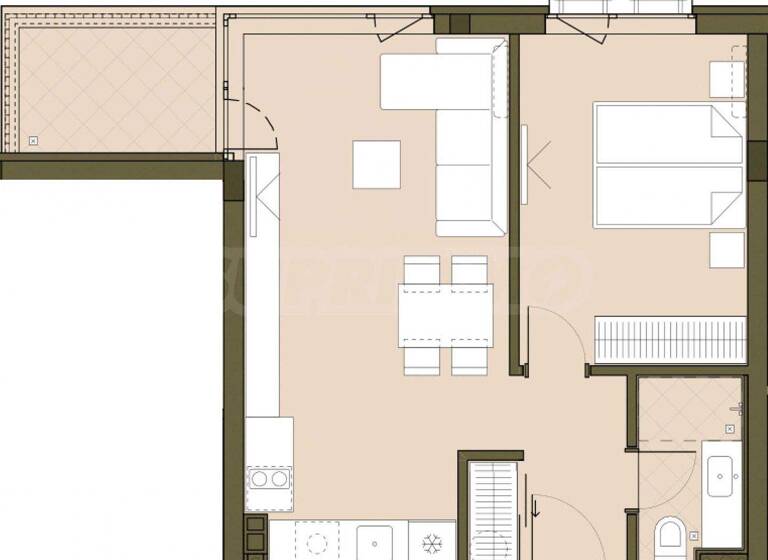 Studio zum Kauf 152.000 € 2 Zimmer 62,1 m² Sofia
