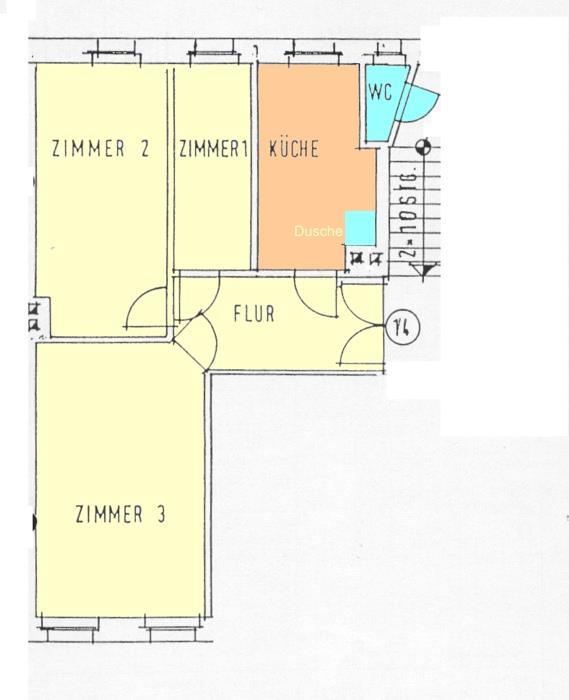 Wohnung zur Miete 558 € 2,5 Zimmer 56,5 m²<br/>Wohnfläche 4.<br/>Geschoss Stockartstraße 18 Connewitz Leipzig 04277