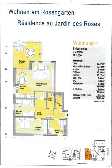 Wohnung zum Kauf provisionsfrei 347.500 € 3 Zimmer 95 m² 4 Geschosse Kasernenstraße 23 Kehl Kehl 77694
