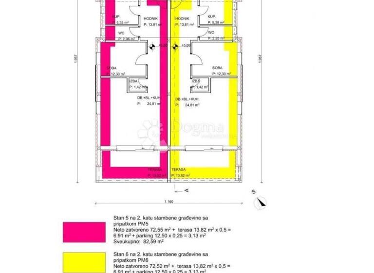 Wohnung zum Kauf 235.300 € 3 Zimmer 82 m² 2. Geschoss Povljana