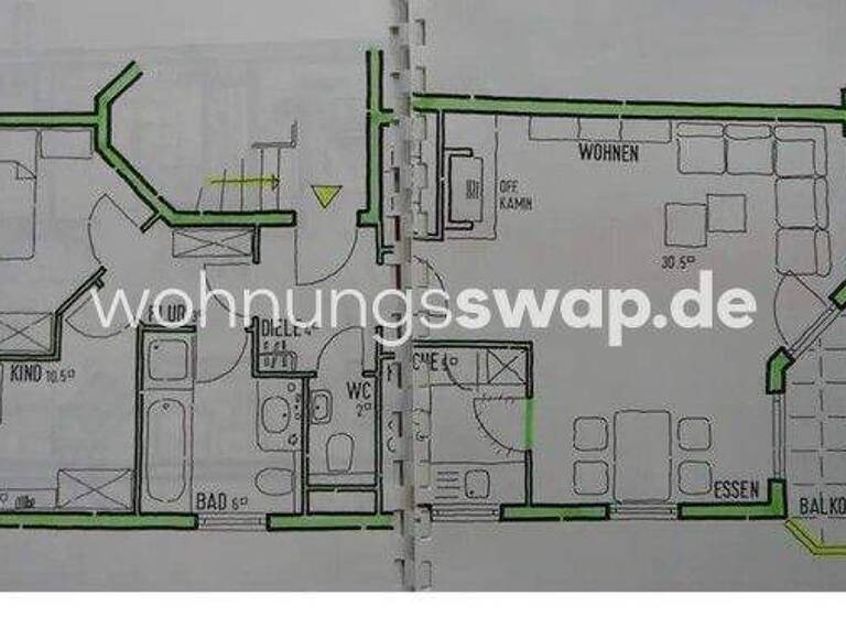 Wohnung zur Miete Tauschwohnung 1.000 € 3 Zimmer 80 m² 2. Geschoss Nied Frankfurt am Main 65934