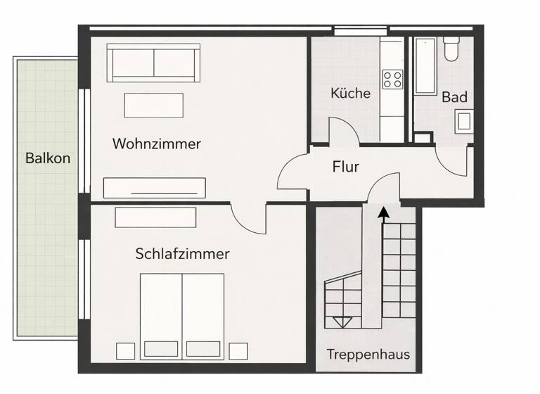 Wohnung zum Kauf provisionsfrei 120.000 € 3 Zimmer 41,9 m² 2. Geschoss Brühlstr. 22 Beuren 72660