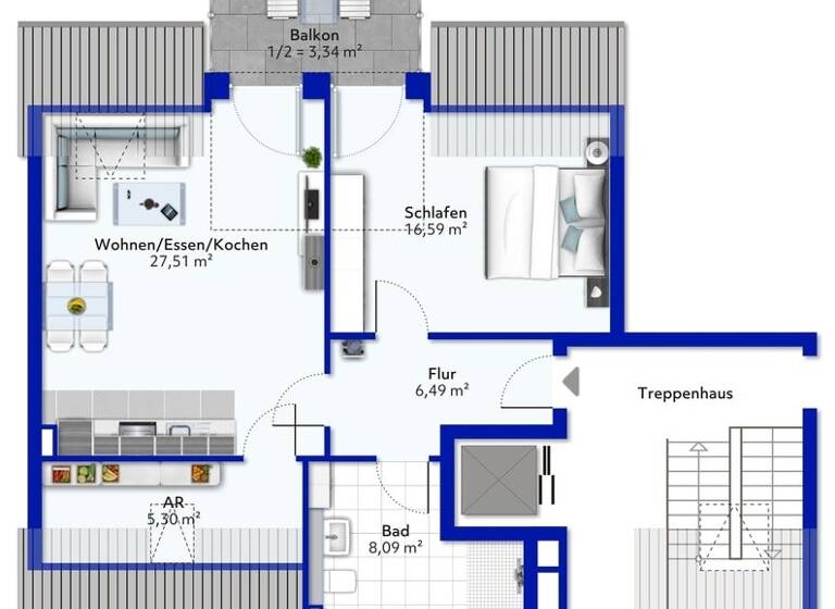 Wohnung zum Kauf - Neubau provisionsfrei 323.174 € 2 Zimmer 67,3 m²<br/>Wohnfläche Dachgeschoss, 2.<br/>Geschoss Bitburg Bitburg 54634