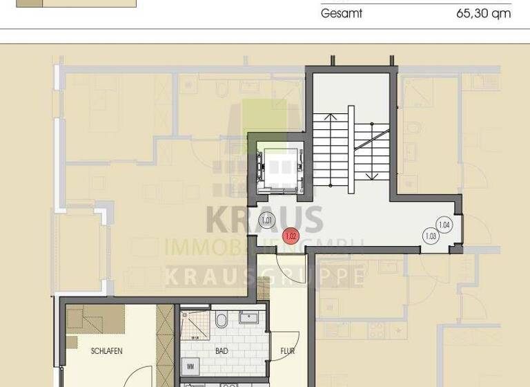 Wohnung zur Miete 1.440 € 2 Zimmer 65,3 m² 1. Geschoss Handschuhsheim Heidelberg 69121