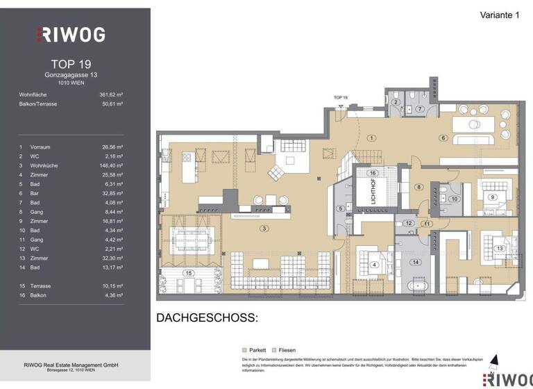 Penthouse zum Kauf - Erstbezug 6.780.000 € 6 Zimmer 361,5 m² 6. Geschoss Wien 1010