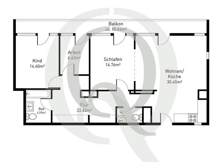 Wohnung zum Kauf 649.000 € 3,5 Zimmer 105,6 m² 14. Geschoss Bogenhausen München 81927