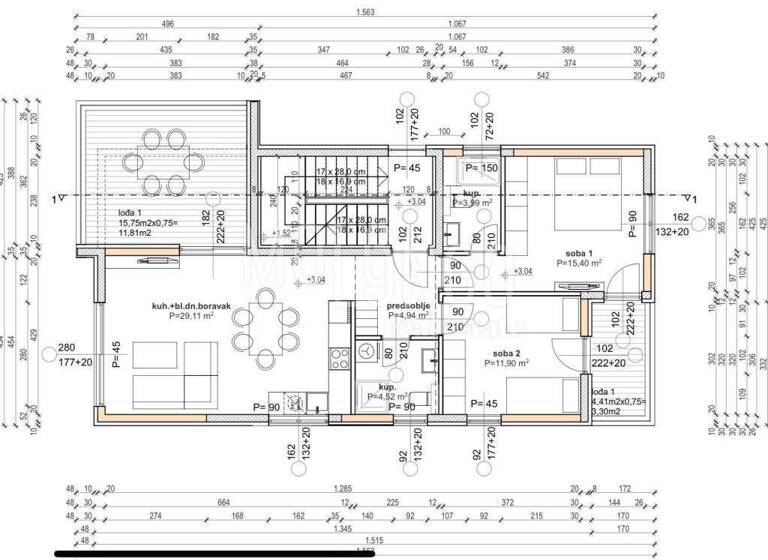 Wohnung zum Kauf 393.000 € 3 Zimmer 90 m² 1. Geschoss Banjol, Rab Rab
