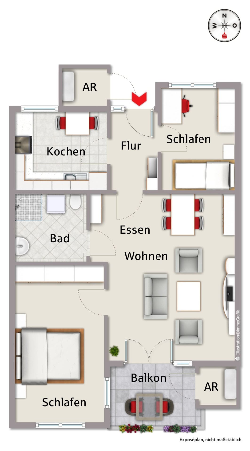 Wohnung zum Kauf 230.000 € 3 Zimmer 67 m²<br/>Wohnfläche 1.<br/>Geschoss West Schwabach 91126