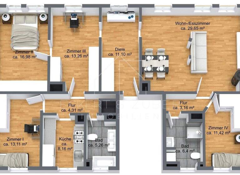 Wohnung zum Kauf 450.000 € 5 Zimmer 124 m² 3. Geschoss Glockenhof Nürnberg 90461