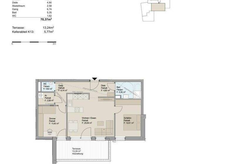 Wohnung zum Kauf - Erstbezug 492.239 € 3 Zimmer 70,4 m² 1. Geschoss Kirchfeldstraße 7 Zirl 6170