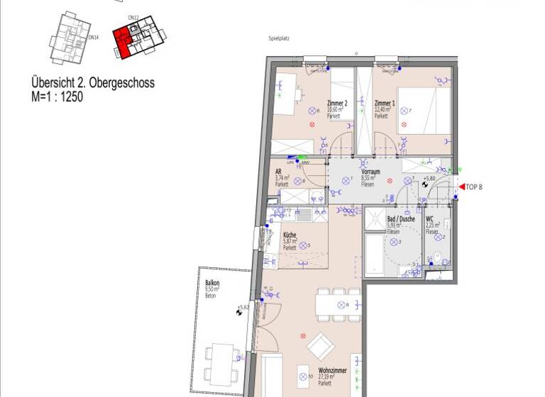 Wohnung zum Kauf - Erstbezug 349.800 € 3 Zimmer 76,5 m² 2. Geschoss Elisabeth Bollenberger - Gasse 10-14 Wiener Neustadt 2700