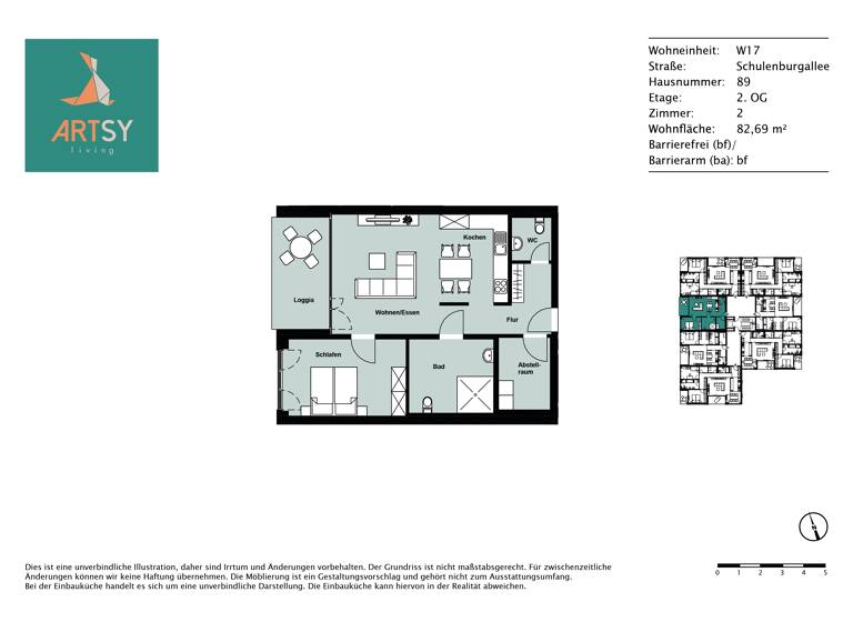 Wohnung zur Miete - Erstbezug 875 € 2 Zimmer 82,7 m² 2. Geschoss frei ab 01.05.2026 Schulenburgallee 89 Tiergartenbreite Wolfsburg 38448