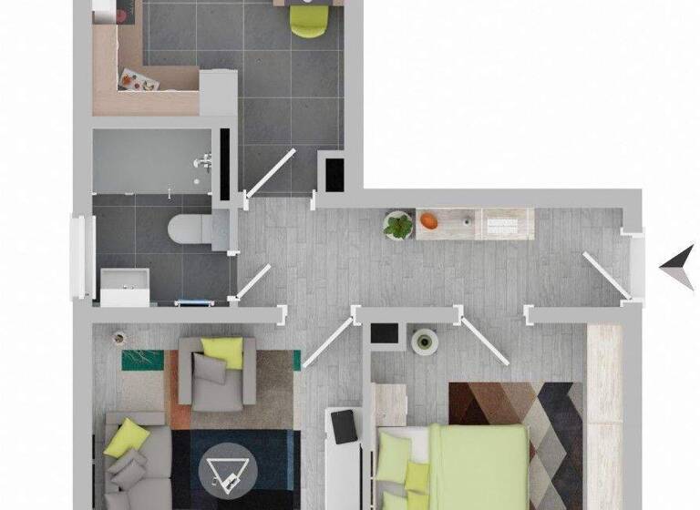 Wohnung zur Miete 327 € 2 Zimmer 44,8 m² EG Baumgartenhof 5 Reichenbrand Chemnitz 09117