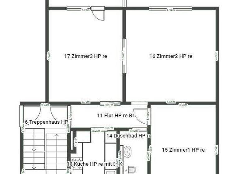 Wohnung zur Miete 1.125 € 3 Zimmer 68 m² 1. Geschoss Hansaviertel Rostock 18059