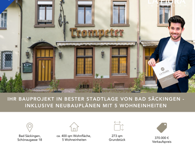 Mehrfamilienhaus zum Kauf 370.000 € 11 Zimmer 400 m² 273 m² Grundstück Schönaugasse 18 Bad Säckingen Bad Säckingen 79713