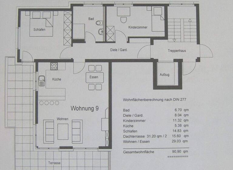 Wohnung zum Kauf - Erstbezug provisionsfrei 519.000 € 3 Zimmer 91 m² 3. Geschoss Baumgartenweg 20 Bondorf 71149