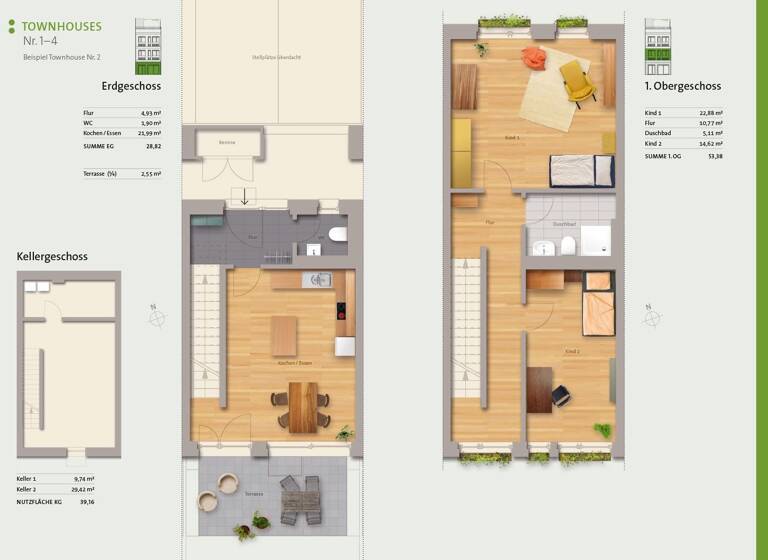 Stadthaus zum Kauf - Erstbezug provisionsfrei 930.000 € 145 m² Kuchweg Großreuth b Schweinau Nürnberg 90431