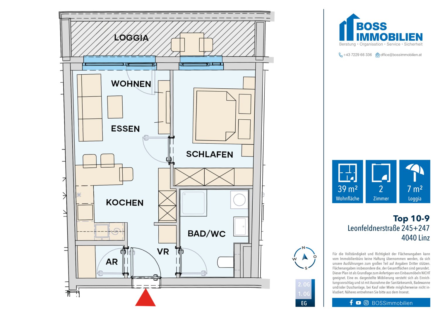 Wohnung zur Miete 551 € 2 Zimmer 39,5 m²<br/>Wohnfläche EG<br/>Geschoss 01.02.2025<br/>Verfügbarkeit Leonfeldner Straße 245+247 Katzbach Linz 4040