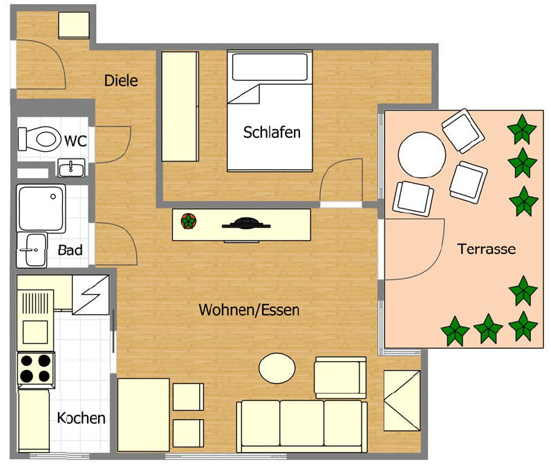 Terrassenwohnung zur Miete 725 € 2 Zimmer 50 m²<br/>Wohnfläche EG<br/>Geschoss 01.04.2025<br/>Verfügbarkeit Stuttgarter Straße 40 Heutingsheim Freiberg am Neckar 71691