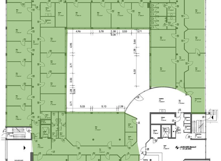 Bürofläche zur Miete provisionsfrei 8,50 € 2.347 m² Bürofläche teilbar ab 400 m² Bergerhausen Essen 45136