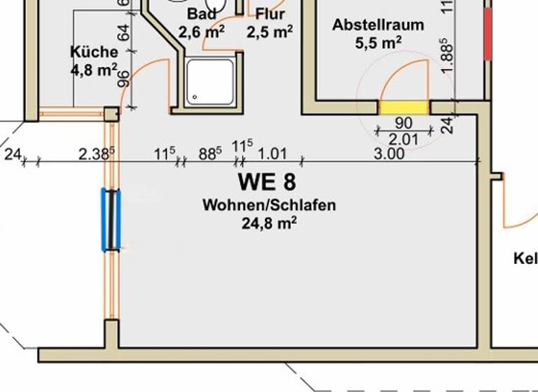 Studio zum Kauf 124.800 € 1,5 Zimmer 40 m² UG Maudach Ludwigshafen am Rhein 67067