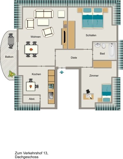 Wohnung zur Miete 582 € 3,5 Zimmer 76,6 m²<br/>Wohnfläche 2.<br/>Geschoss Zum Verkehrshof 11 Brambauer Lünen 44536