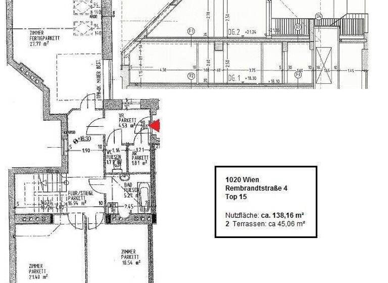 Wohnung zur Miete 2.211 € 4 Zimmer 138,2 m² Rembrandtstraße 4 Wien 1020