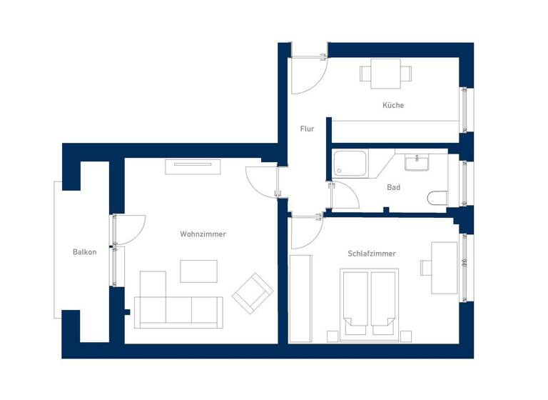 Wohnung zur Miete 1.200 € 2 Zimmer 59 m² EG frei ab sofort Lichterfelde Berlin 14167