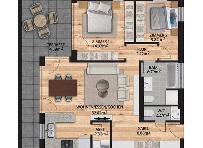 Penthouse zum Kauf 380.000 € 3 Zimmer 84,5 m²<br/>Wohnfläche Rainbachstraße 8 Grünenwört Wertheim/Grünenwört 97877