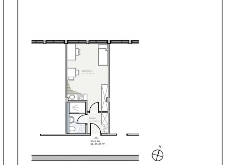 Studio zur Miete 594 € 1 Zimmer 29,4 m² 1. Geschoss frei ab sofort Steinbühl Nürnberg 90459