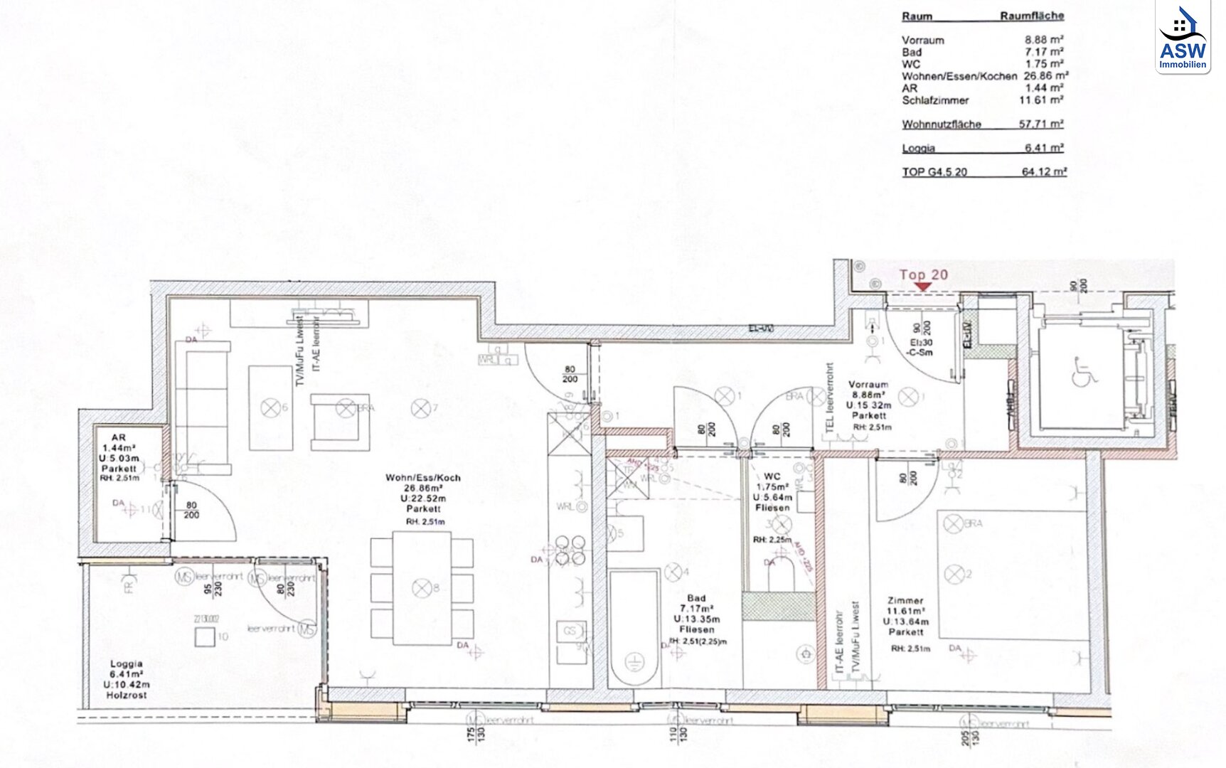 Wohnung zur Miete 873 € 2 Zimmer 57,7 m²<br/>Wohnfläche 5.<br/>Geschoss Ludlgasse Linz Linz 4020