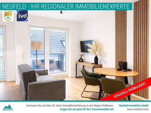 Studio zur Miete 828 € 1 Zimmer 33,5 m² EG frei ab 01.04.2026 Wartbergstraße 8/2 Heilbronn 74076
