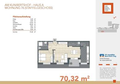 Wohnung zum Kauf - Neubau provisionsfrei 379.000 € 2 Zimmer 70,3 m² 3. Geschoss Witterschlick Alfter 53347