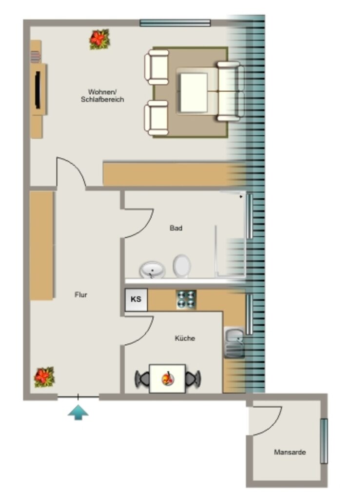 Wohnung zur Miete 359 € 1,5 Zimmer 31,4 m²<br/>Wohnfläche 2.<br/>Geschoss 01.02.2025<br/>Verfügbarkeit Herderstraße 14 Westviertel Recklinghausen 45657