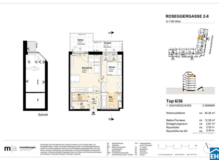 Wohnung zum Kauf - Erstbezug 340.300 € 2 Zimmer 45,4 m² Roseggergasse Wien 1160
